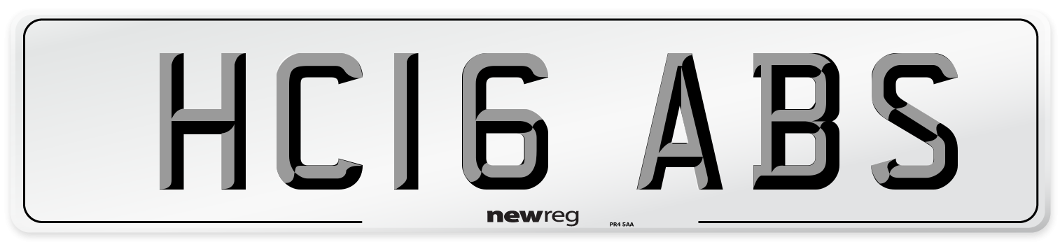 HC16 ABS Number Plate from New Reg